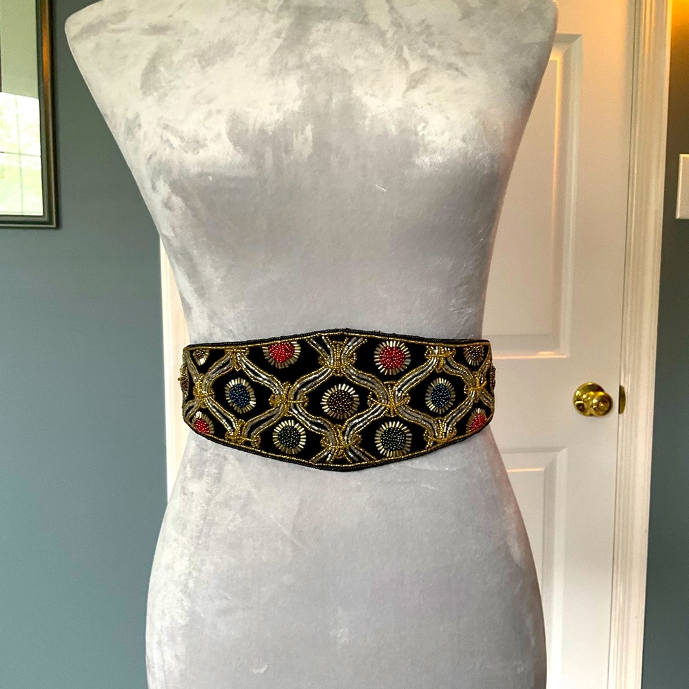 Vintage Carolyn Barton Night beaded belt. Size S, 28” - Picture 3 of 7